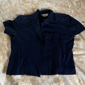 Briggs New York Dark Blue Petite Blouse